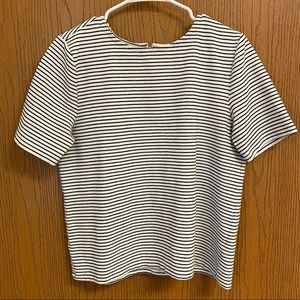 Loft Striped short sleeve Medium Blouse Top thick